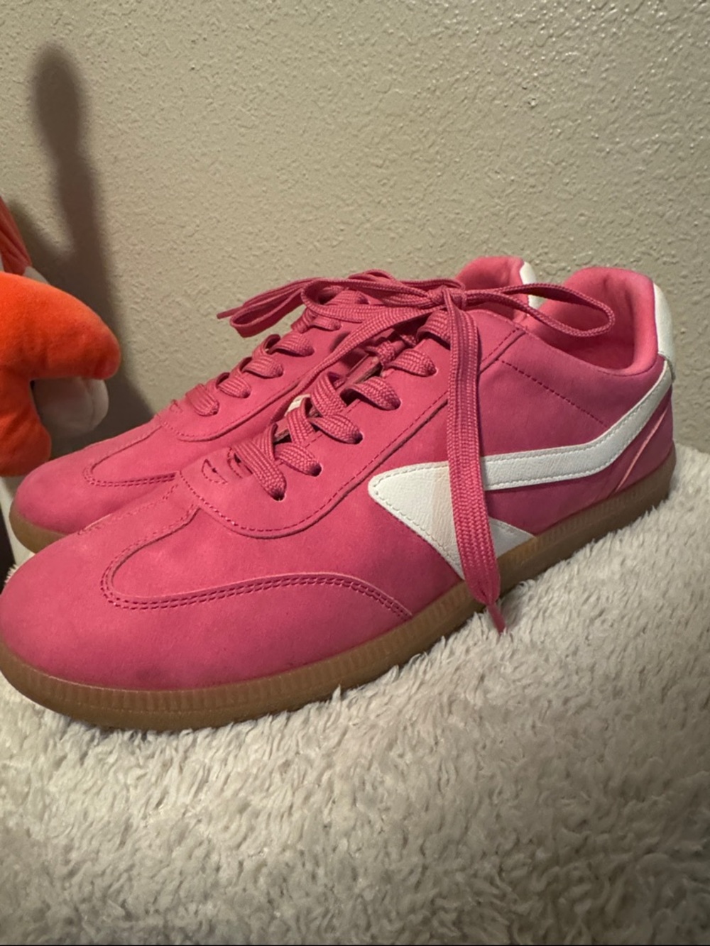 Dolce Vita Pink Lace-Up Women's Sneakers with White Accent